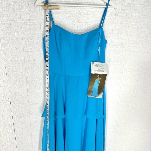 NWT Mori Lee chiffon ruffle formal maxi dress in periwinkle size 10, Never Worn - Picture 5 of 12